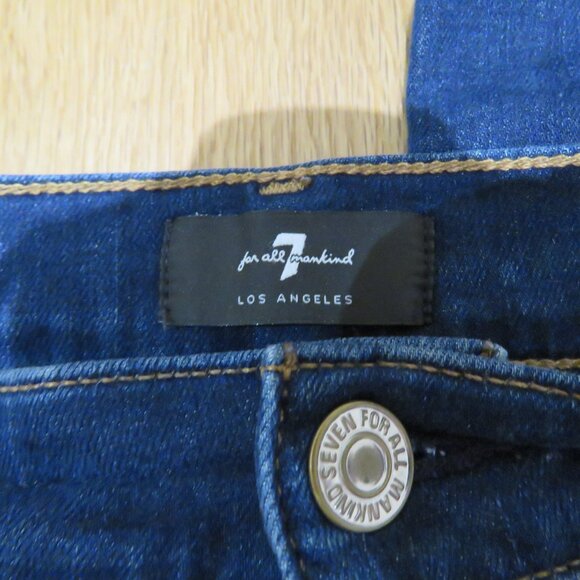 7 FOR ALL MANKIND Dojo Moreno Wide Leg Flare Jeans in Blue Denim Retro - Size 32 - Picture 13 of 14